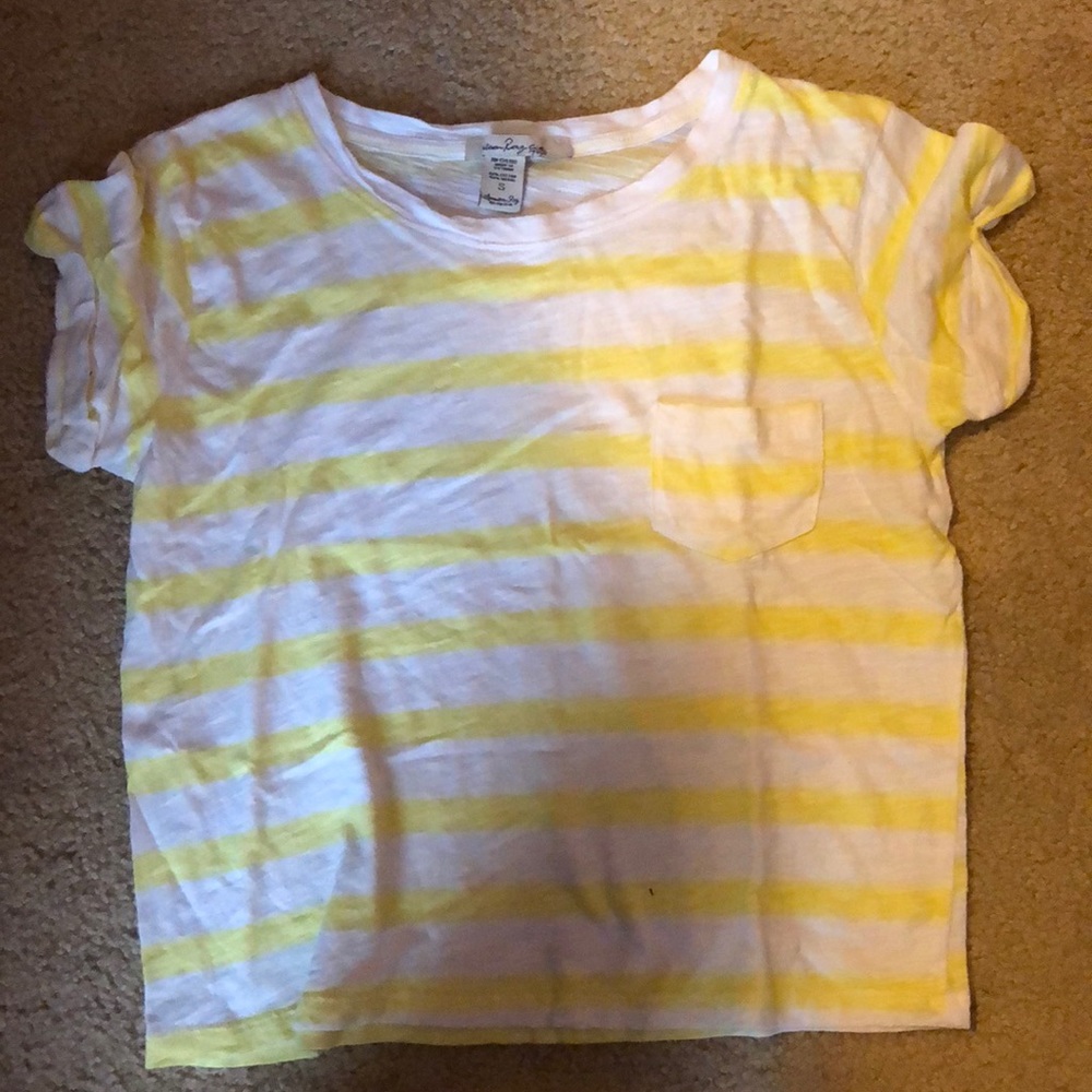 Juniors small yellow striped shirt